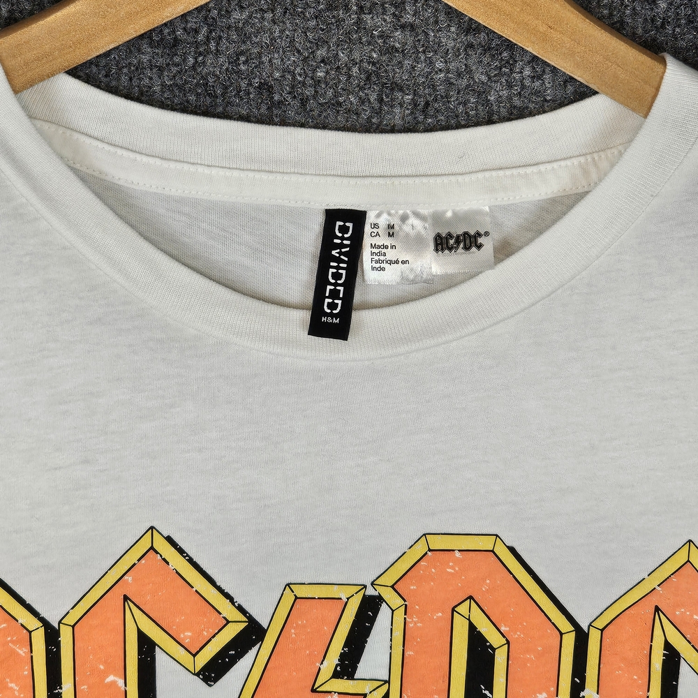 H&M White Tee with Orange and Black Graphic - Picture 2 of 7